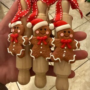 Gingerbread Man Rolling Pin Ornaments